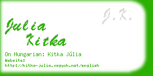 julia kitka business card